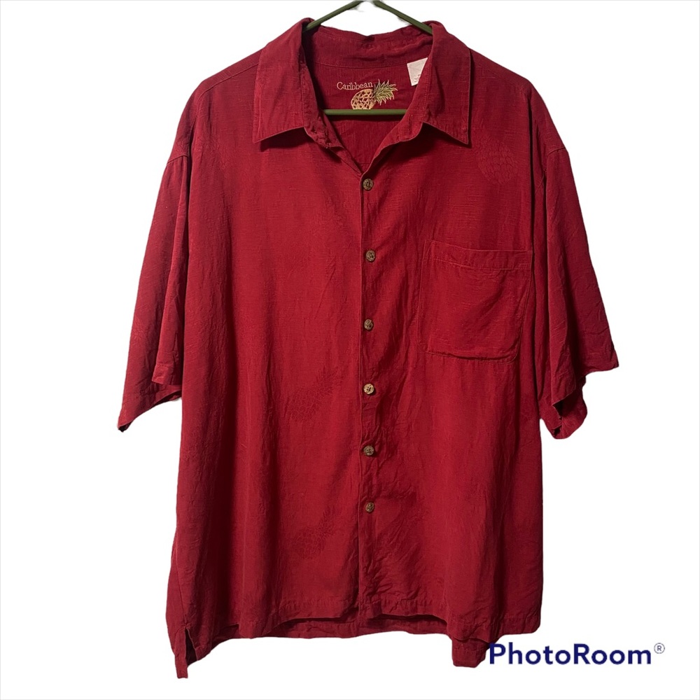 Caribbean Pineapple Hawaiian Silk Shirt